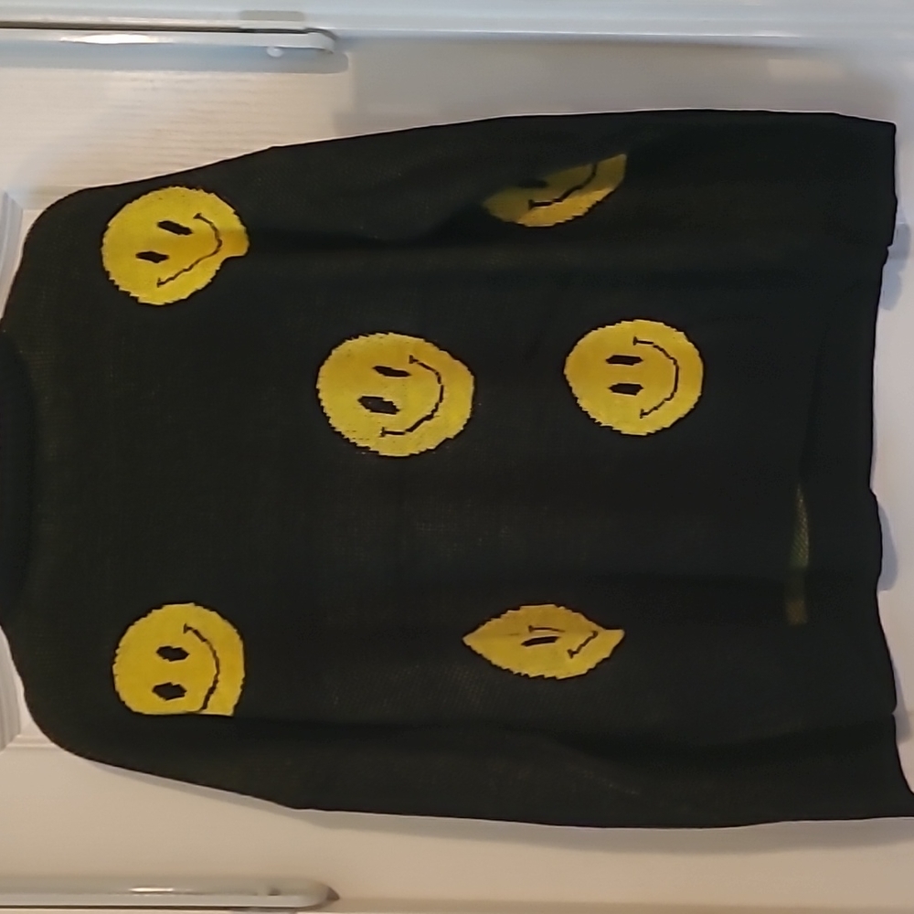 JUST POLLY NEW YORK BLACK YELLOW SMILE FACE DESIGN - Picture 8 of 8